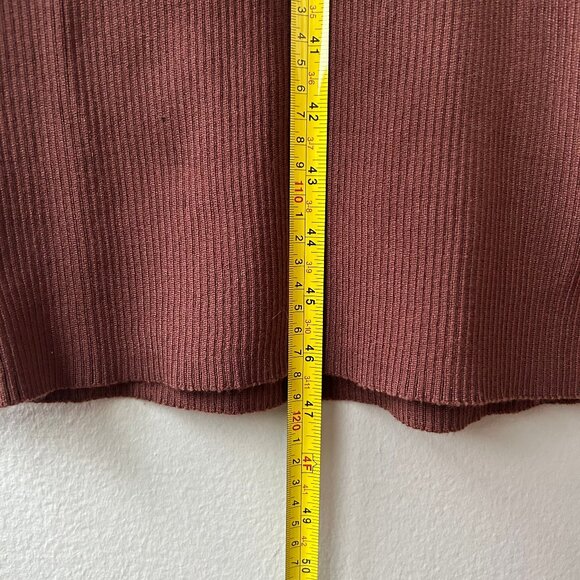 Commense Brown Ribbed Knit Midi Dress Long Sleeve Women’s Size S - Picture 7 of 7